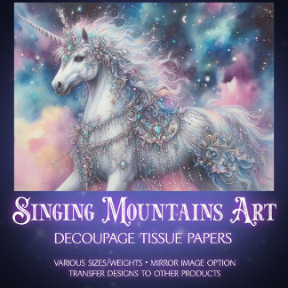 Celestial Unicorn Fairytale Craft Decoupage 薄葉紙