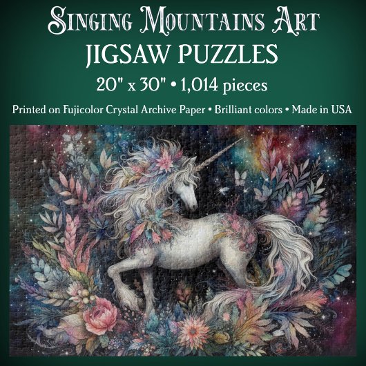 Celestial Unicorn with Botanicals ジグソーパズル
