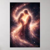 Celestial Union – Abstract Cosmic Couple Art ポスター (正面)