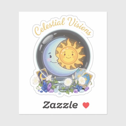 Celestial Visions | かわいい太陽と月タロットクリスタ シール (シート)