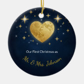 Celestial Vows Personalized Wedding Ornament セラミックオーナメント (正面)