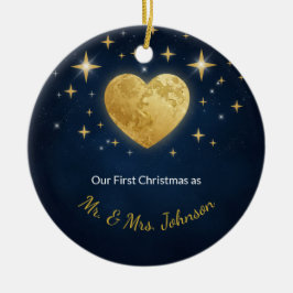 Celestial Vows Personalized Wedding Ornament セラミックオーナメント