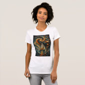 Celestial Voyage | 抽象的な3Dマイクロモザイク帆船 Tシャツ (正面フル)