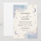 Celestial Watercolor Dream Wedding 招待状 (正面/裏面)