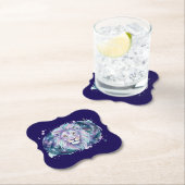 Celestial Watercolor Lion Galaxy Coaster ペーパーコースター (インサイチュ)