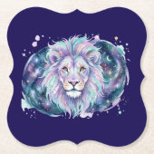 Celestial Watercolor Lion Galaxy Coaster ペーパーコースター (正面)