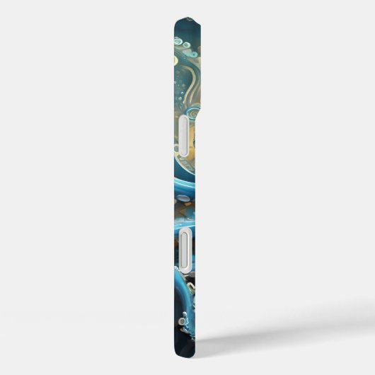 Celestial Waves: The Blue Octopus Fractal Art Case-Mate iPhoneケース (裏面 / 右)