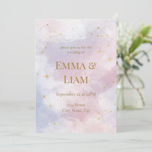 Celestial Wedding Invitation | Constellations 招待状 (スタンド正面)