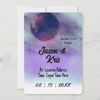 Celestial Wedding Invitation Moon Wedding Invite 招待状
