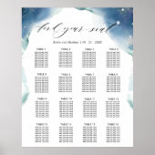 Celestial Wedding Reception 16 Seating Chart Sign ポスター (正面)