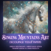 Celestial White Horse Magic Decoupage 薄葉紙