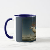 Celestial White Stag Surreal Art Mug マグカップ (左)