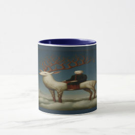 Celestial White Stag Surreal Art Mug マグカップ