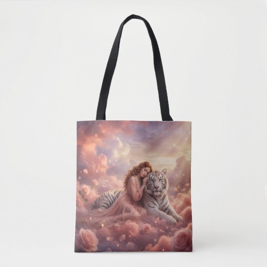 Celestial White Tiger Fantasy Tote Bag トートバッグ (正面)
