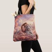 Celestial White Tiger Fantasy Tote Bag トートバッグ (クローズアップ)