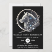Celestial White Wolf Moon Birthday Invitation 招待状 (正面)