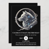 Celestial White Wolf Moon Birthday Invitation 招待状 (正面/裏面)