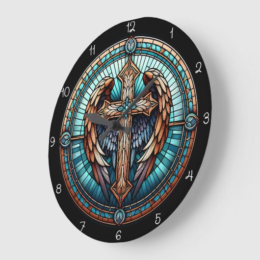 Celestial Winged Cross ラージ壁時計 (傾斜)