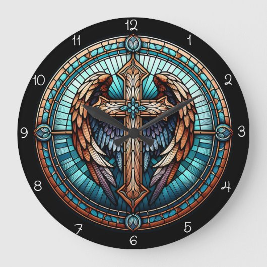 Celestial Winged Cross ラージ壁時計 (正面)