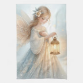 Celestial Winter Angel Lantern of Comfort キッチンタオル (縦)