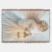 Celestial Winter Angel Lantern of Comfort スローブランケット (正面)