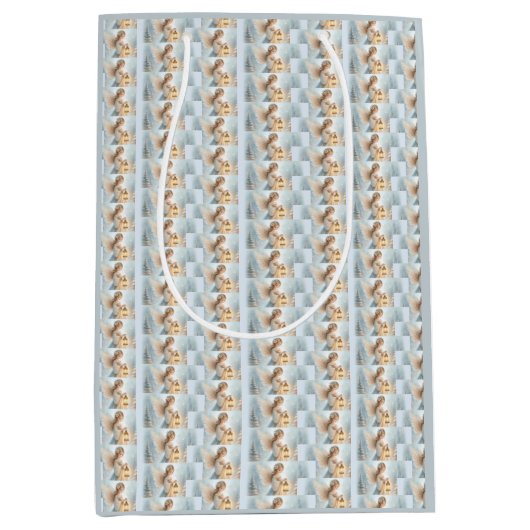 Celestial Winter Angel Lantern of Comfort ミディアムペーパーバッグ (正面)