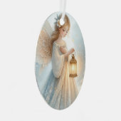 Celestial Winter Angel Lantern of Comfort メタルオーナメント (正面右)
