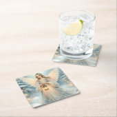 Celestial Winter Angel Lantern of Grace スクエアペーパーコースター (インサイチュ)