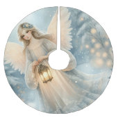 Celestial Winter Angel Lantern of Grace ブラッシュドポリエステルツリースカート (正面)