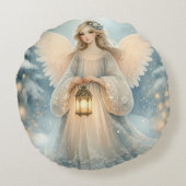 Celestial Winter Angel Lantern of Grace ラウンドクッション (裏面)