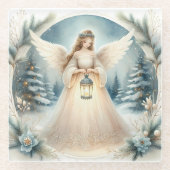 Celestial Winter Angel Lantern of Hope ガラスコースター (正面)