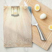 Celestial Winter Angel Lantern of Hope キッチンタオル (四つ折り)