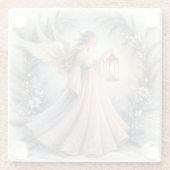 Celestial Winter Angel Lantern of Peace ガラスコースター (裏面)