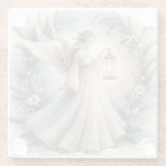 Celestial Winter Angel Lantern of Peace ガラスコースター (裏面)