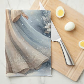 Celestial Winter Angel Lantern of Peace キッチンタオル (四つ折り)