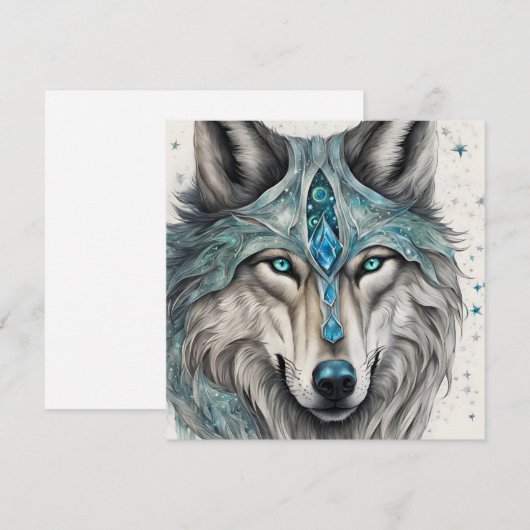 Celestial Winter Wolf - Magical Holiday Card シーズンカード (正面/裏面)