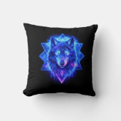 Celestial Wolf • Cosmic Energy Guardian  Pillow クッション (正面)