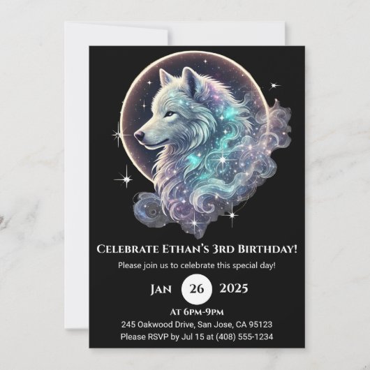 Celestial Wolf Moon Birthday 招待状 (正面)