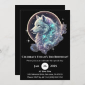 Celestial Wolf Moon Birthday 招待状 (正面/裏面)