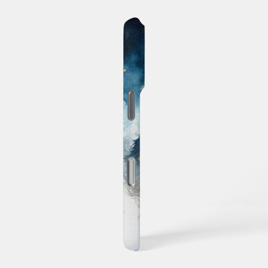 Celestial Wolf Night Sky Gold Filigree iPhone 16 P iPhoneケース (右側面)