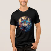 Celestial Wolf with Sacred Geometry トライブレンドＴシャツ (正面)