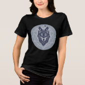Celestial Wolf with Sacred Geometry トライブレンドTシャツ (正面)