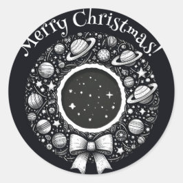 Celestial Wreath with Stars Sticker ラウンドシール