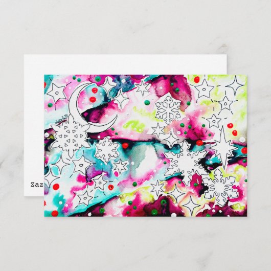 Celestial Yule Card 招待状 (正面/裏面)