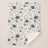 Celestial Zodiac Constellations Pattern シェルパブランケット (正面)