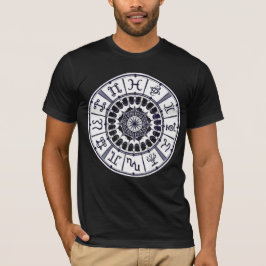 Celestial Zodiac Signs Wheel Mandala Graphic Art Tシャツ