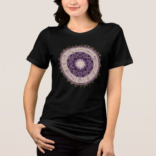 Celestial Zodiac Wheel - Mystic Astrology トライブレンドＴシャツ (正面)