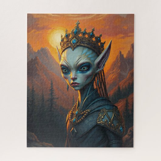 Celestialara Alien Elven Queen - Dark Fantasy ジグソーパズル (縦)