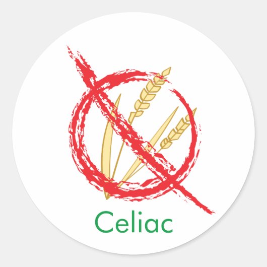 CeliacまたはGluten Free Medicアラート ラウンドシール (正面)