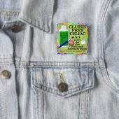 CeliacグルテンのPinかボタンを警告する自由な芸術の供給 缶バッジ (インサイチュ)